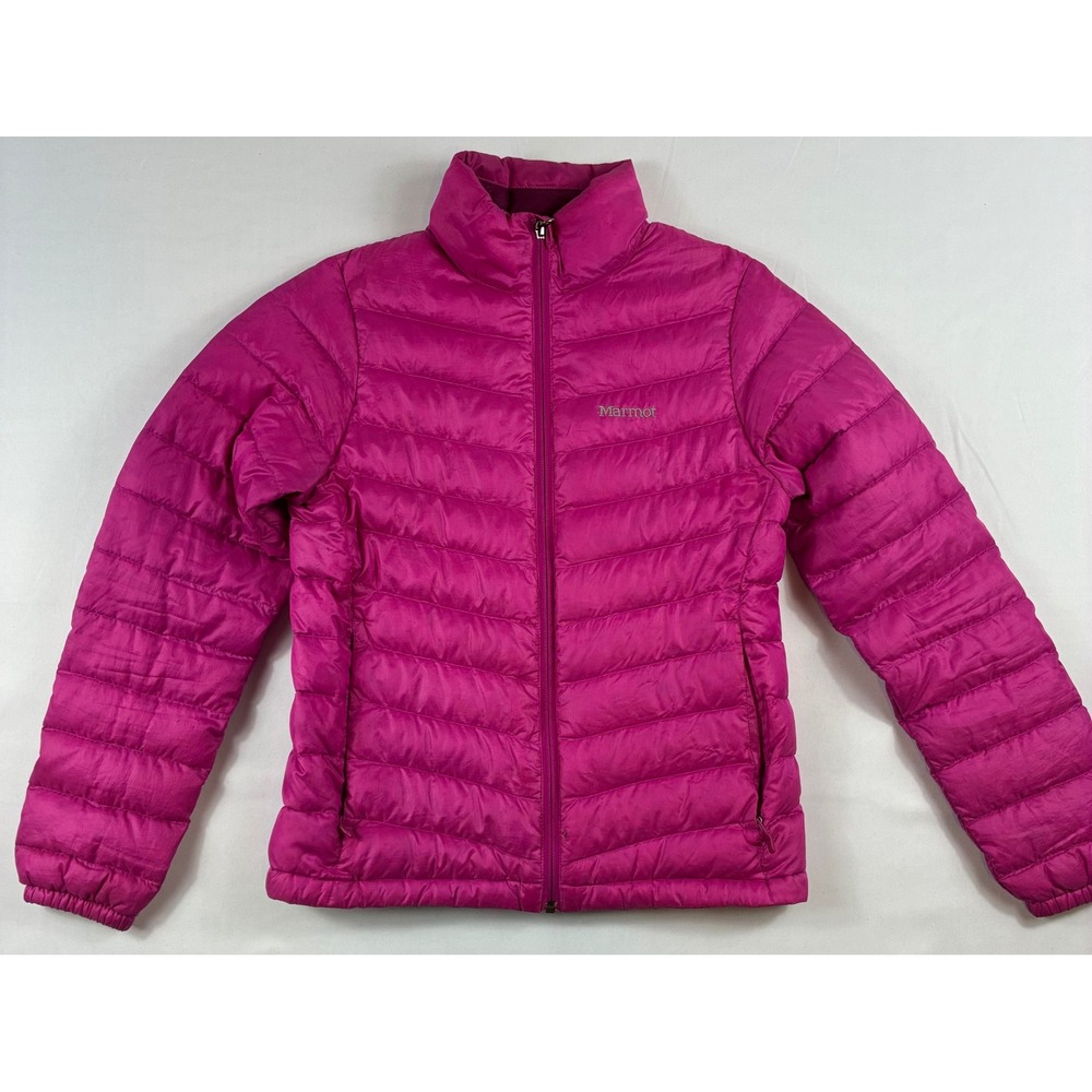 Marmot Down Puffer Jacket Women S Pink Good Condition Quilted Insulated 77770